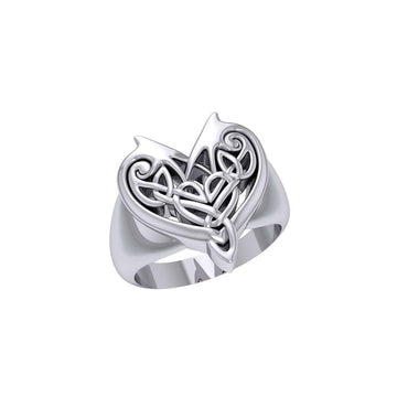 Joyous Heart Celtic Sterling Silver Ring TRI240 - Jewelry